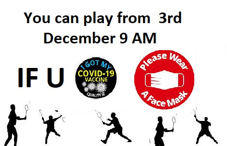 Opening on the 3rd December to the vaccinated only