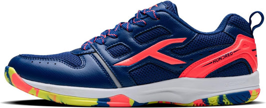 Hundred Badminton Shoes Blast Navy-Blue/Orange/Lime