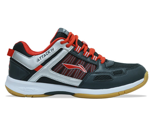 Li-Ning Badminton Shoes AYTP056-2 Attack IV - Dark Grey/Red